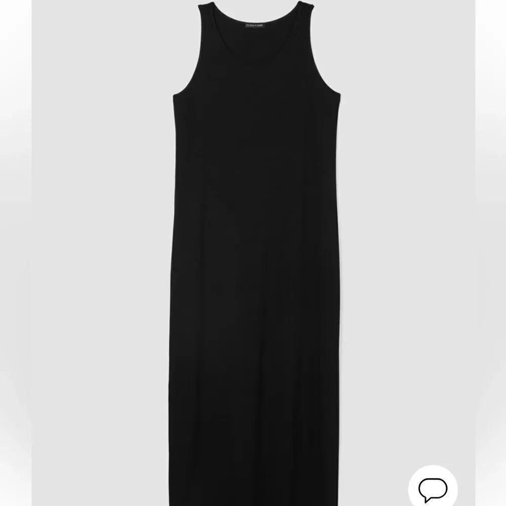 Eileen Fisher Women's Maxi Dress L Black Sleeveless Scoop Neck NWT $198